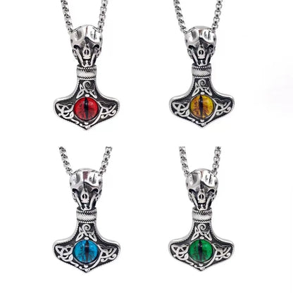 Retro Color Block 304 Stainless Steel Men'S Pendant Necklace