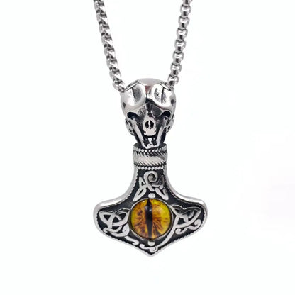 Retro Color Block 304 Stainless Steel Men'S Pendant Necklace