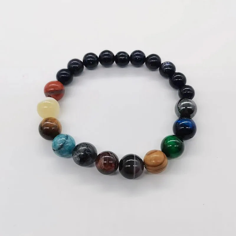 Retro Color Block Agate Beaded Unisex Bracelets