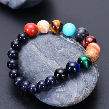 Retro Color Block Agate Beaded Unisex Bracelets