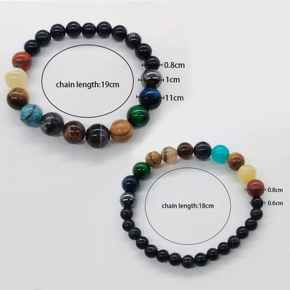 Retro Color Block Agate Beaded Unisex Bracelets