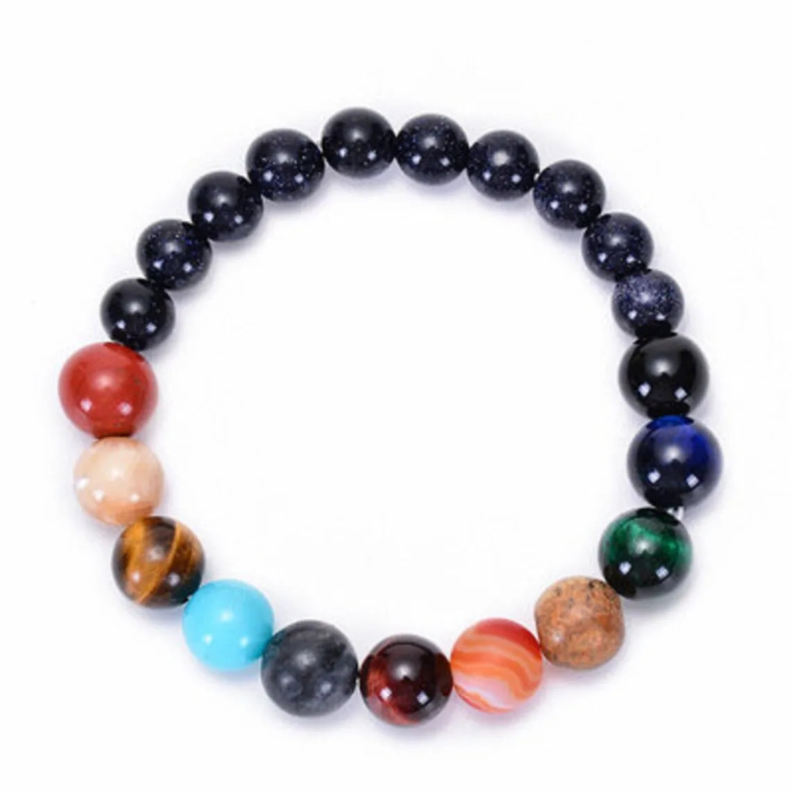 Retro Color Block Agate Beaded Unisex Bracelets