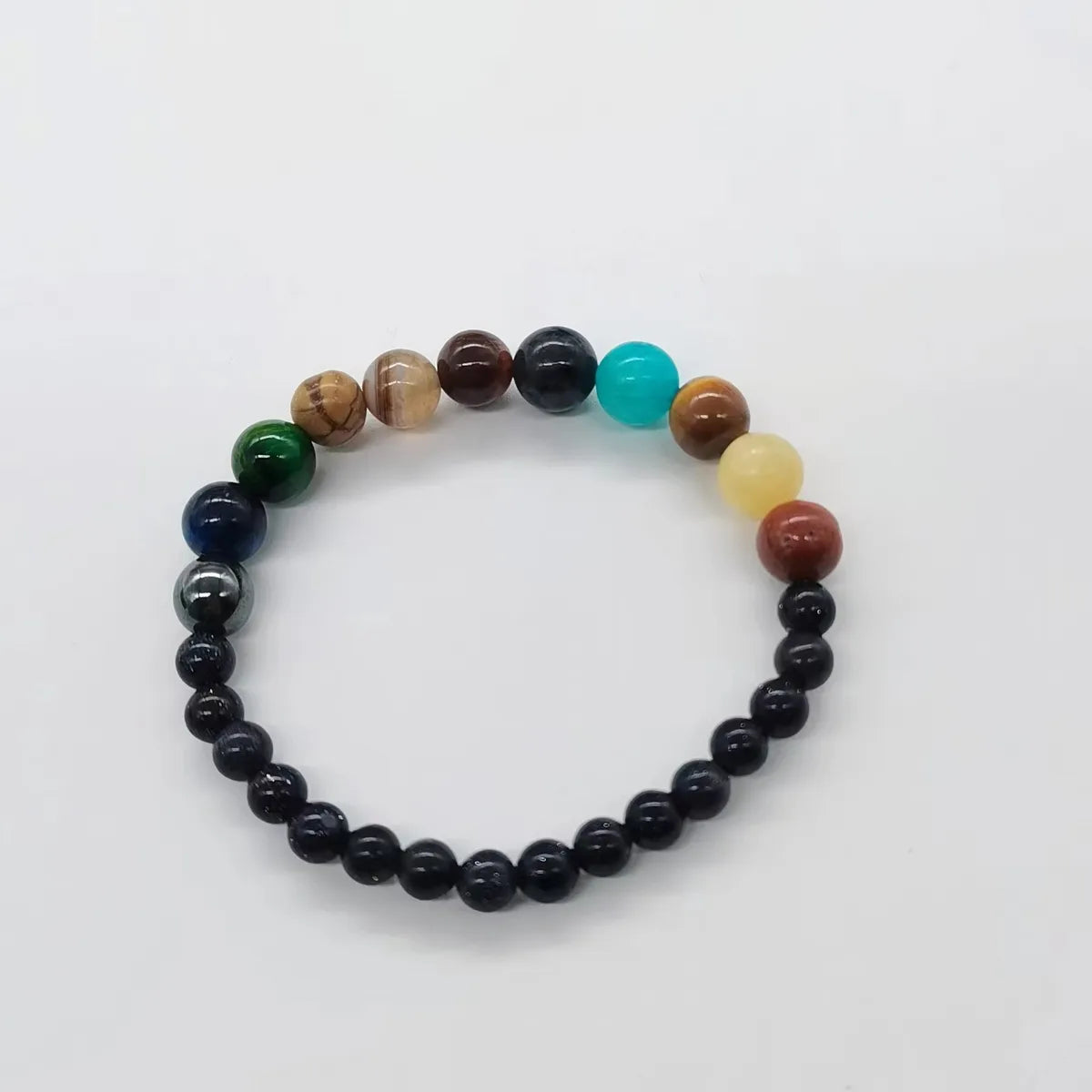 Retro Color Block Agate Beaded Unisex Bracelets