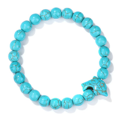 Retro Color Block Dolphin Natural Stone Turquoise Women'S Bracelets 1 Piece