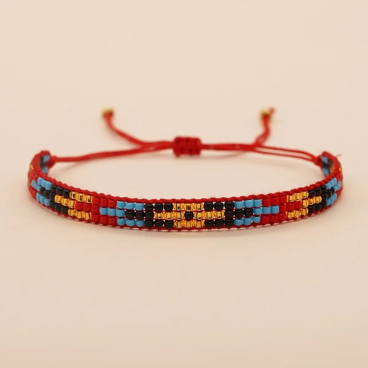 Retro Color Block Glass Glass Rope Wholesale Bracelets