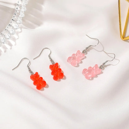 Fashion Bear Resin No Inlaid Earrings