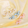 Retro Color Flower Geometric Style Pearl Earrings For Women Stainless Steel 18K Gold Vacuum Plated In Furnace