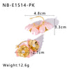 Retro Color Flower Geometric Style Pearl Earrings For Women Stainless Steel 18K Gold Vacuum Plated In Furnace