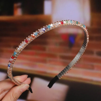 Retro Colorful Rhinestone Artificial Crystal Hair Band