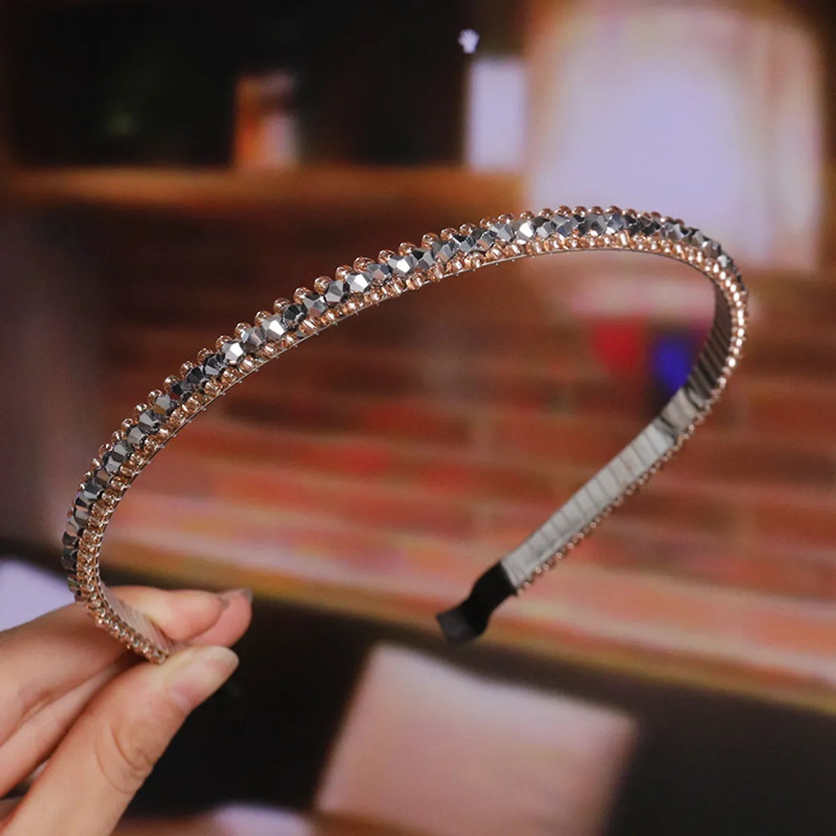 Retro Colorful Rhinestone Artificial Crystal Hair Band