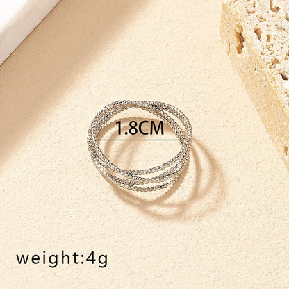 Retro Commute Round Alloy Plating White Gold Plated Women'S Rings