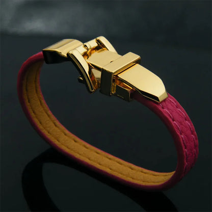 Pu Leather Copper Retro Commute Plating Solid Color Wristband