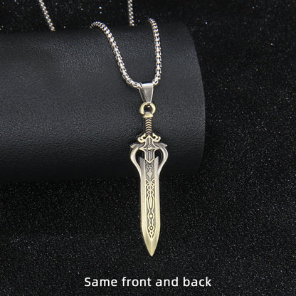 Retro Commute Sword 201 Stainless Steel Zinc Alloy Unisex Pendant Necklace