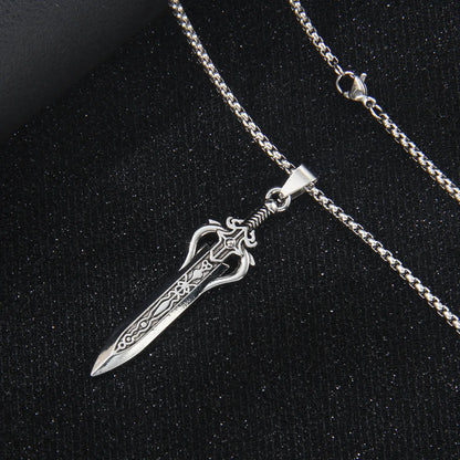 Retro Commute Sword 201 Stainless Steel Zinc Alloy Unisex Pendant Necklace