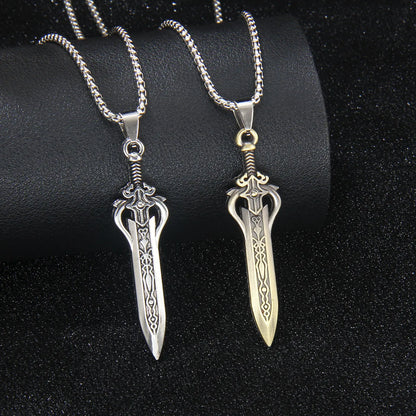 Retro Commute Sword 201 Stainless Steel Zinc Alloy Unisex Pendant Necklace