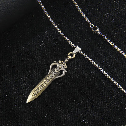 Retro Commute Sword 201 Stainless Steel Zinc Alloy Unisex Pendant Necklace