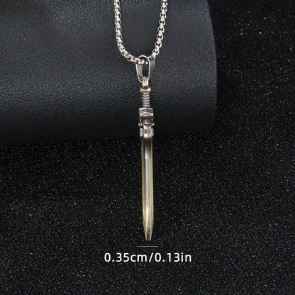 Retro Commute Sword 201 Stainless Steel Zinc Alloy Unisex Pendant Necklace