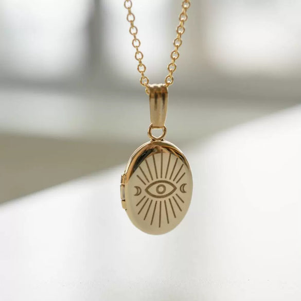 Retro Copper Jewelry With Oval Shape And Geometric Pattern Ochain For Pet Photo Album
