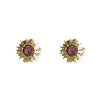 Retro Copper Sunflower Earrings For Women Three Dimensional Floral Design With Electroplated Elegant Light Luxury Texture