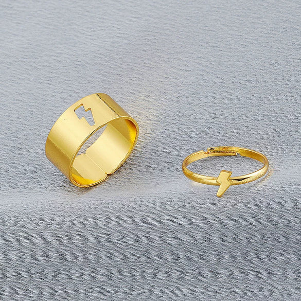 Retro Couple's Ring In Same Style Hollow Airplane Love Ring Opening Adjustable Alloy Jewelry With Geometric Pattern Electroplated For Women