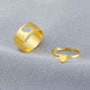 Retro Couple's Ring In Same Style Hollow Airplane Love Ring Opening Adjustable Alloy Jewelry With Geometric Pattern Electroplated For Women