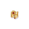 Retro Court Style Imitation Pearl Stainless Steel Love Ring Jewelry With Electroplating