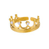 Retro Court Style Imitation Pearl Stainless Steel Love Ring Jewelry With Electroplating