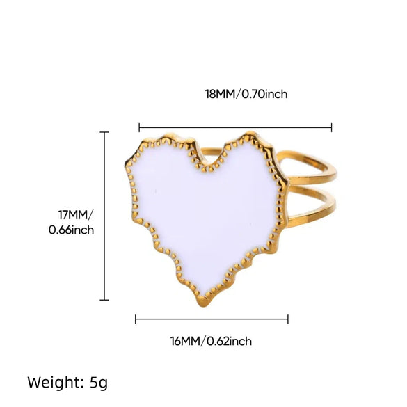 Retro Court Style Imitation Pearl Stainless Steel Love Ring Jewelry With Electroplating