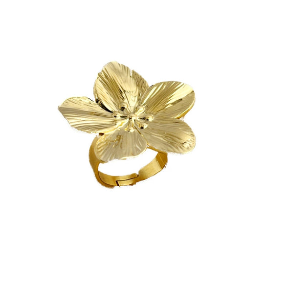Retro Court Style Stainless Steel Heart Shaped Opening Ring For Women With Electroplating Treatment