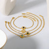 Retro Court Style Titanium Steel Women's Bracelet With Geometric Pattern Pvd Furnace Vacuum Real Gold Plated