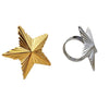Retro Creative Fivepointed Star And Heart Shape Titanium Steel Goldplated Ring Natural And Geometric Style