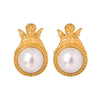 Retro Creative Palace Style Women's Earrings With Inlaid Imitation Pearls And Geometric Design Electroplated