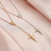 Retro Cross Clavicle Chain Pendant Necklace S925 Sterling Silver Electroplating For Women