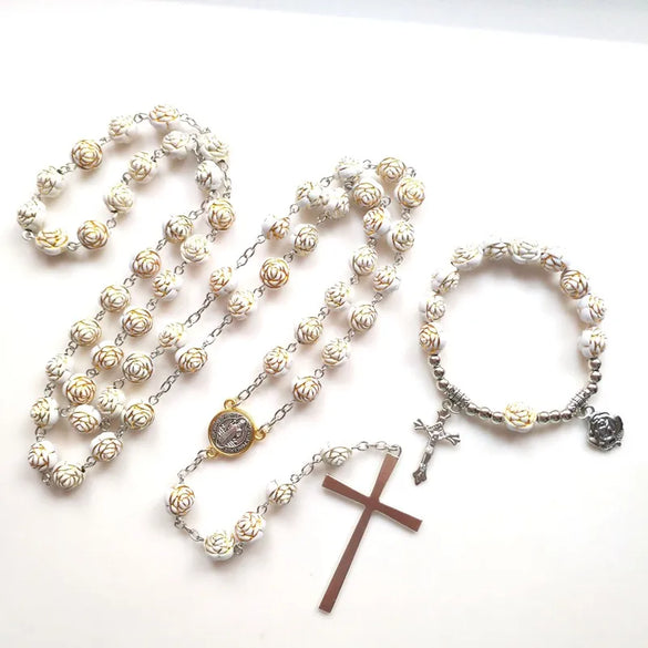 Retro Cross Flower Alloy Women'S Jewelry Set
