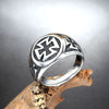 Retro Cross Geometric Stainless Steel Ring For Unisex With Oiling Treatment