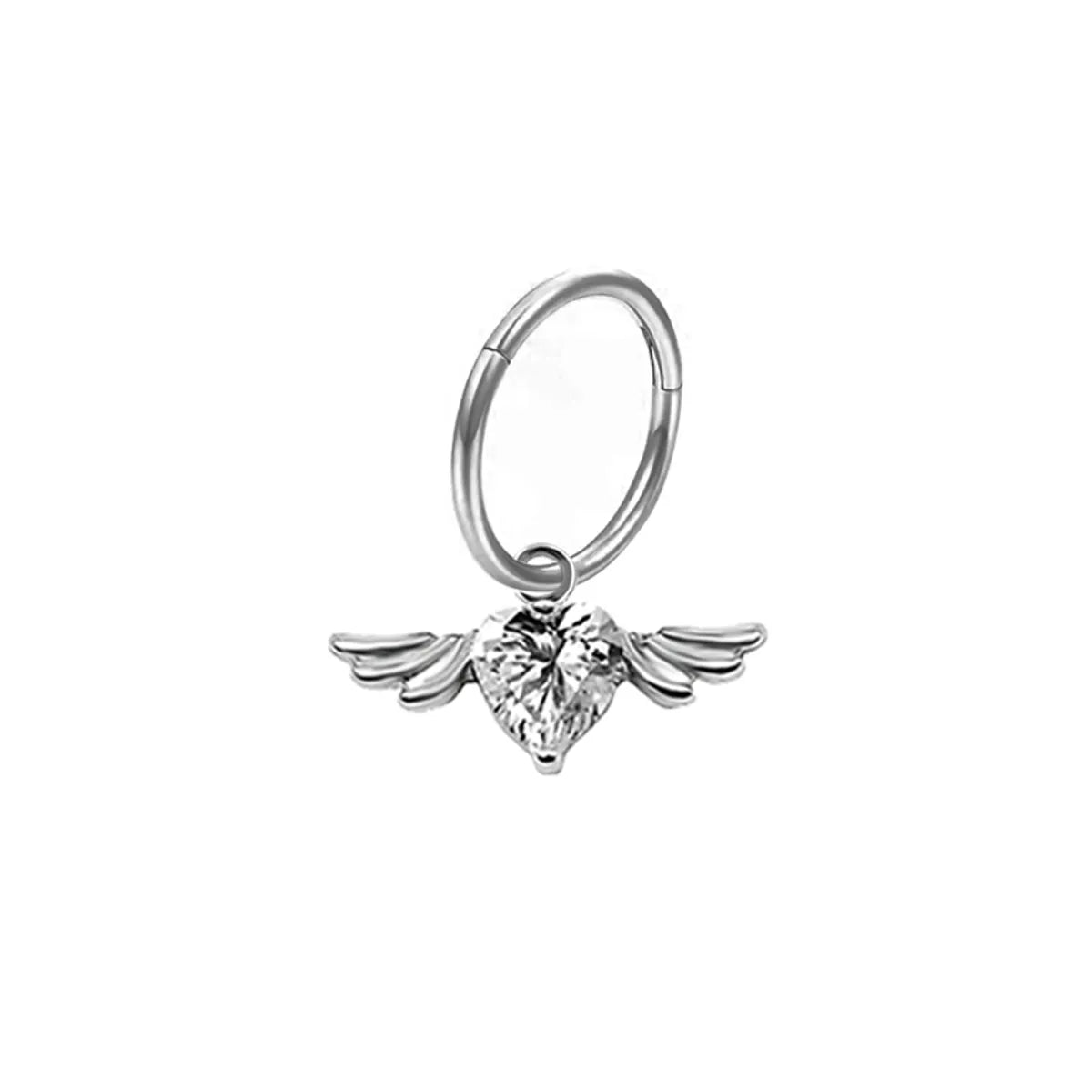 Retro Cross Letter Butterfly Stainless Steel Steel Copper Plating Hollow Out Inlay Zircon White Gold Plated Gold Plated Nose Ring