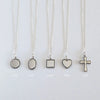 Retro Cross Round Heart Shape Sterling Silver Necklace 1 Piece