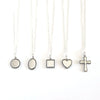 Retro Cross Round Heart Shape Sterling Silver Necklace 1 Piece
