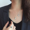 Retro Cross Round Heart Shape Sterling Silver Necklace 1 Piece