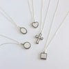 Retro Cross Round Heart Shape Sterling Silver Necklace 1 Piece