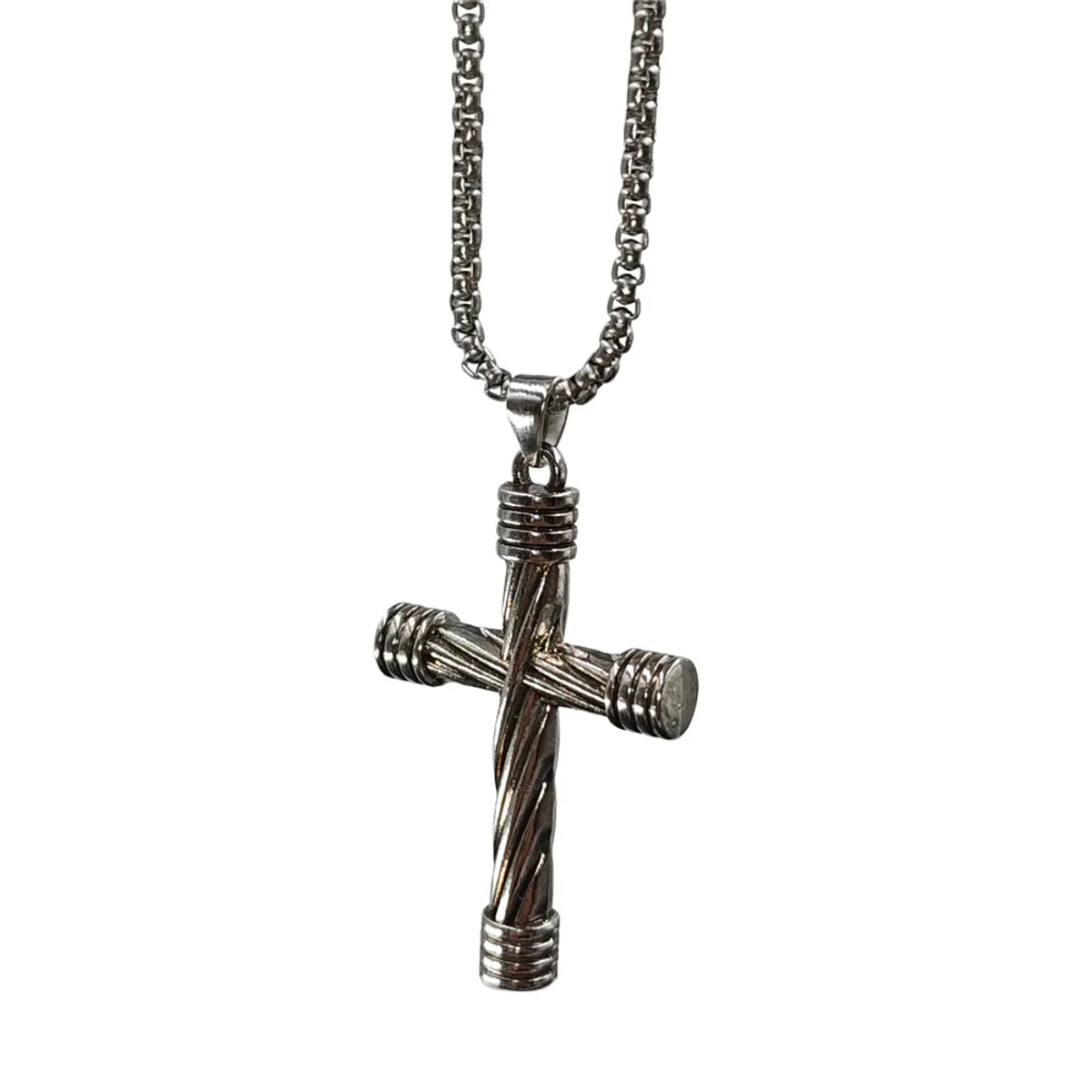 Retro Cross Stainless Steel Alloy Plating Unisex Pendant Necklace