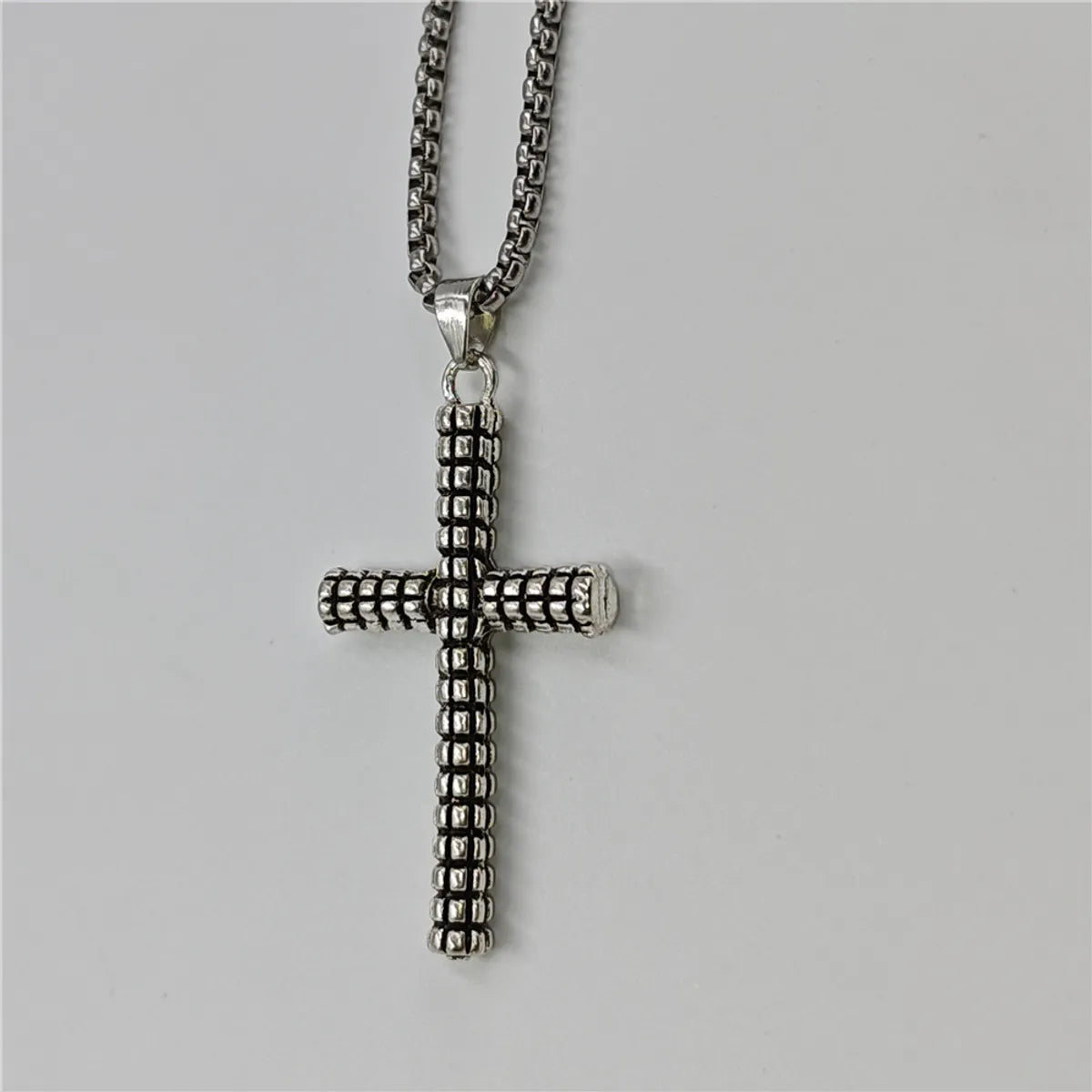 Retro Cross Stainless Steel Alloy Plating Unisex Pendant Necklace