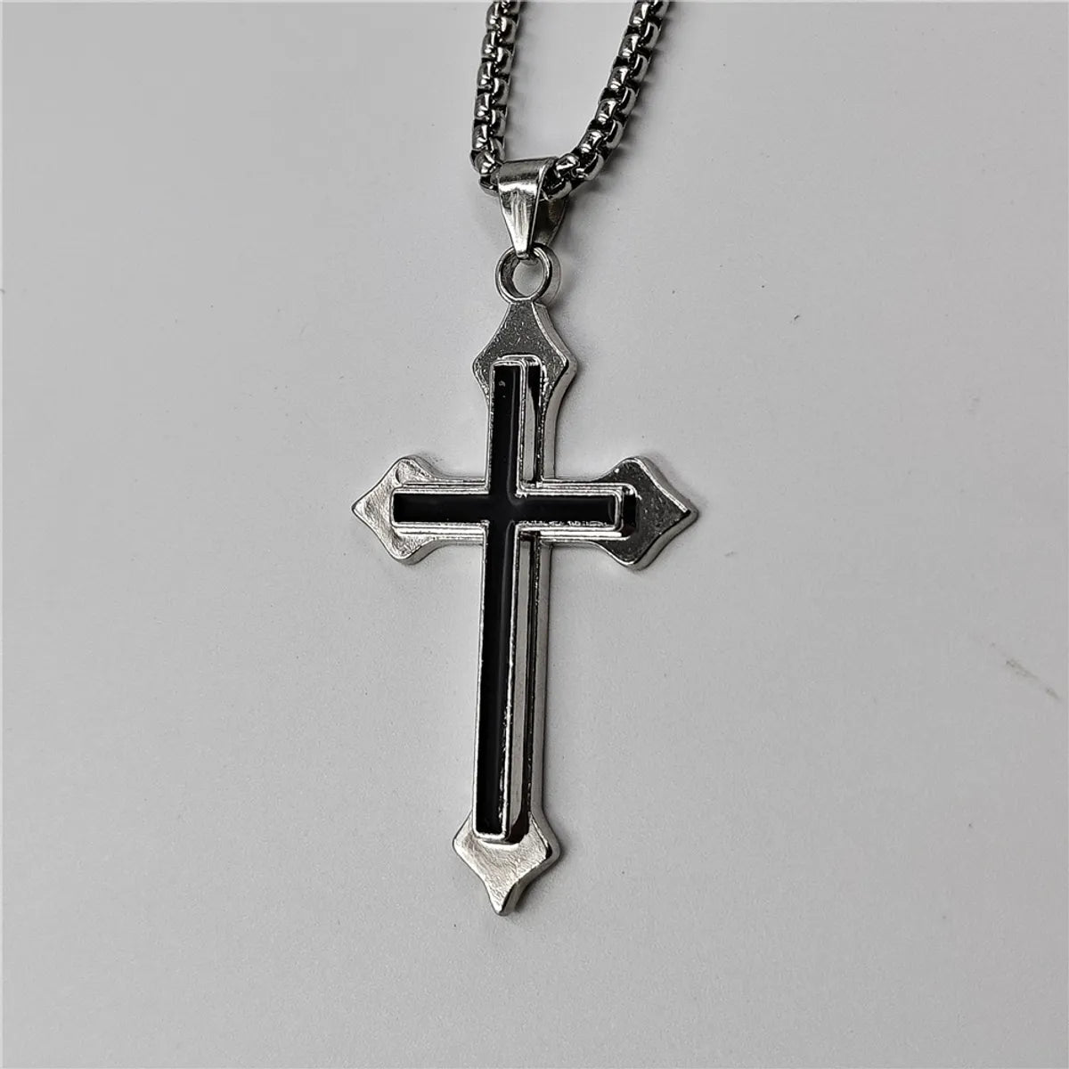 Retro Cross Stainless Steel Alloy Plating Unisex Pendant Necklace