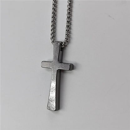 Retro Cross Stainless Steel Alloy Plating Unisex Pendant Necklace