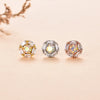 Retro Cross Star Stainless Steel Copper Plating Inlay Zircon Ear Studs 1 Piece