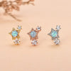 Retro Cross Star Stainless Steel Copper Plating Inlay Zircon Ear Studs 1 Piece