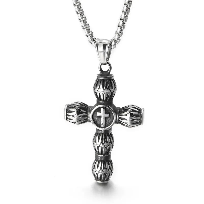 Retro Cross Titanium Steel Plating Gold Plated Charms Jewelry Accessories