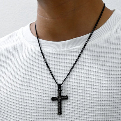 Retro Cross Titanium Steel Plating Men'S Pendant Necklace