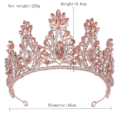 Retro Crown Alloy Inlay Crystal Rhinestones Crown 1 Piece