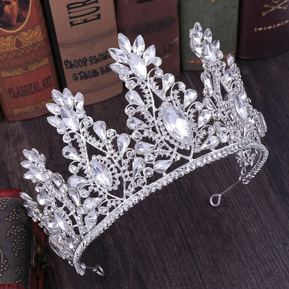 Retro Crown Alloy Inlay Crystal Rhinestones Crown 1 Piece